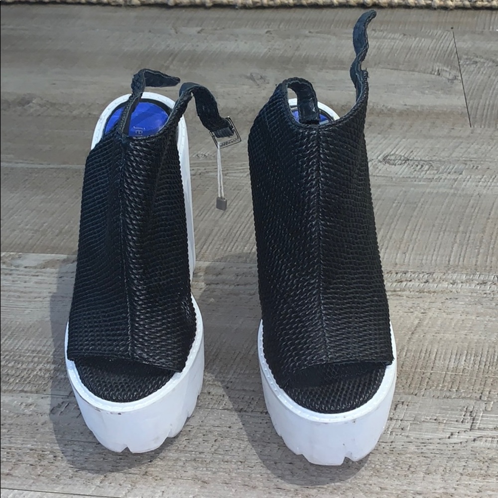 Jeffrey Campbell black and white wedge